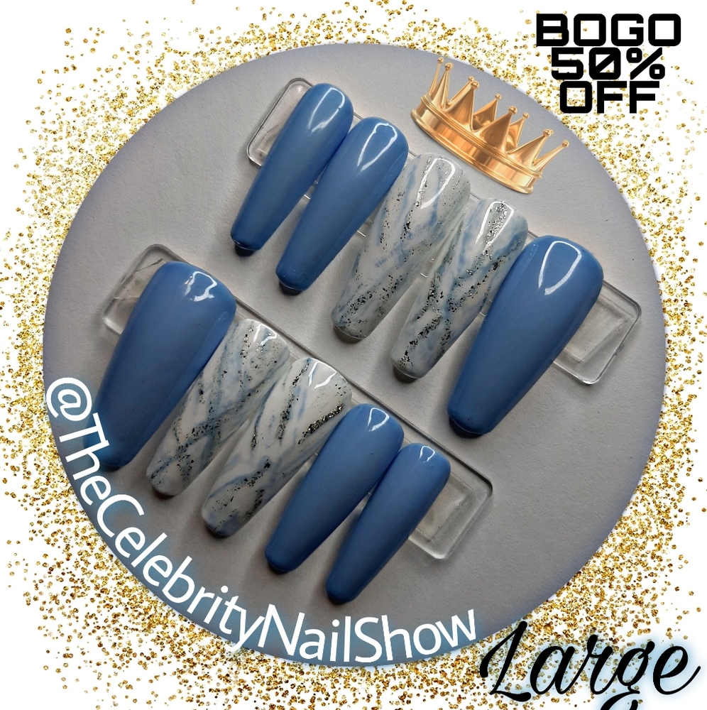 "DATE NIGHT" press on nails GLACIER